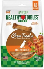 Nylabone Healthy Edibles Wholesome Dog Chews Bacon Flavor Regular 12 Chew Pouch