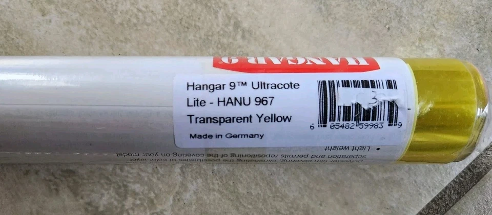 NOS Hangar 9 UltraCote Transparent Yellow HANU 0967 Airplane Covering - Image 2 of 2