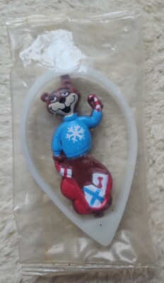 Vintage SUGAR BEAR Christmas Ornament 1995 Post Golden Crisp Cereal Prize Glows