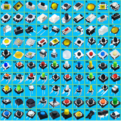 Button Micro Switch Micro Switch Package Kits 100 Types  5PCS Each  500PCS Total