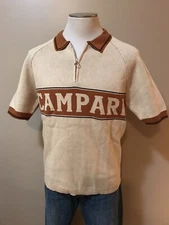 CAMPARI Knitwear Short Sleeve Quarter Zip Polo Shirt Men's Sz XL 100% Cotton NEW