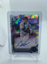 2022 BOWMAN CHROME REFRACTOR /100 1ST PROSPECT AUTO FEDERICO POLANCO MARLINS RC