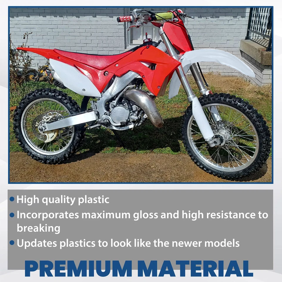 Kit de carenado de carrocería de plástico Restyle para Honda CR125R CR250R 2002-2007-rojo y blanco Foto 2 de 4