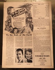 TO THE ENDS OF THE EARTH (1948) Classic Dick Powell Narco Noir Pressbook