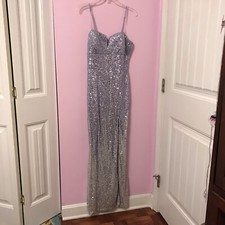 Emerald Sundae prom dress in silver purple ombré size 11