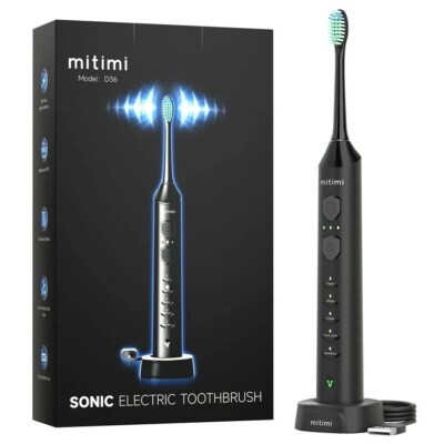 Mitimi S2 Sonic electric toothbrush For Adults &kids-5 Brush heads, 5 Modes