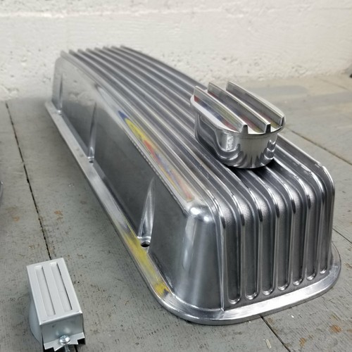 Chevy BBC 15 Finned AC Valve Covers Engine Dress Up Kit PCV Breathers