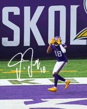 Justin Jefferson Auto 8x10 Signed Minnesota Vikings Reprint Photo Skol Griddy