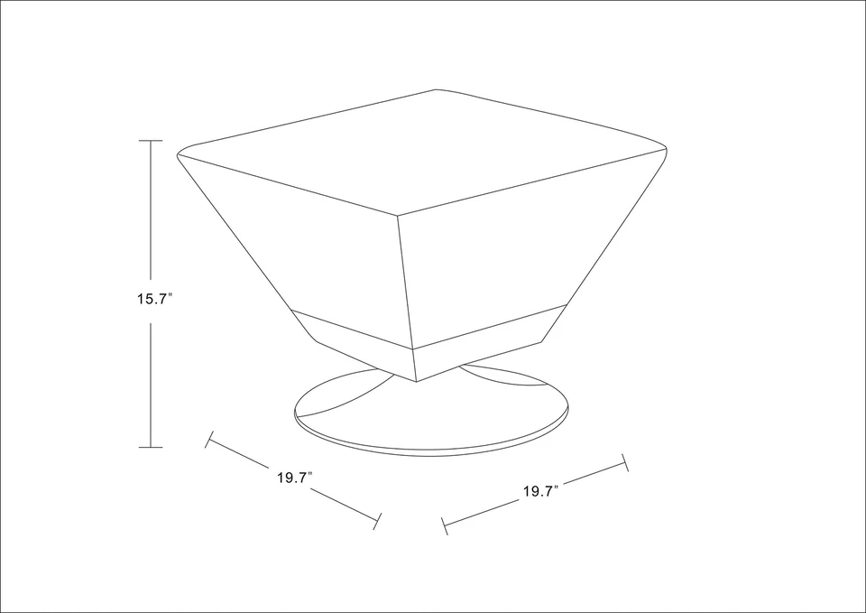 Manhattan Comfort Diamond 360" Swivel Ottoman, Faux Leather Upholstery, - Image 3 of 4