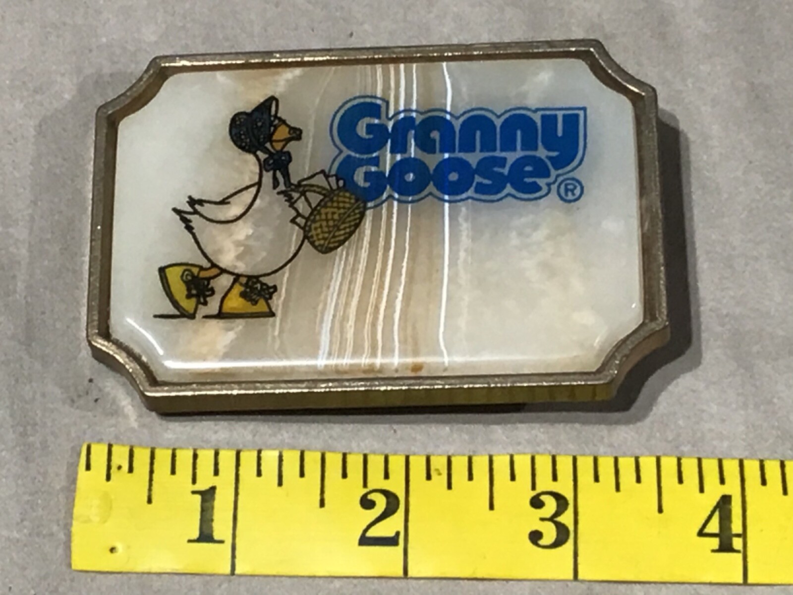 Vintage GRANNY GOOSE Potato Chips Advertisement Brass… Gem