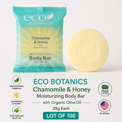 100 Sealed ECO Botanics Chamomile Honey Organic Olive Oil Moisturizing Body Bars