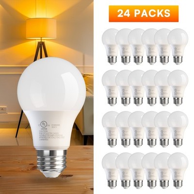24Pack LED Bulbs Daylight White 5000K, 60 Watt Equivalent A19 Standard Bulbs E26