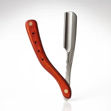Vintage Straight Razor Wooden Handle Stainless Steel Barber Shavette