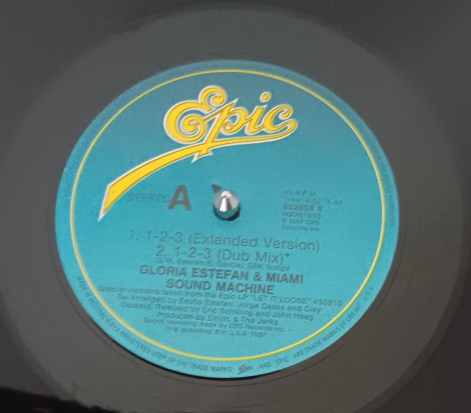 Gloria Estefan And Miami Sound Machine – 123 - 12" single near mint, cover VG - Image 3 of 3