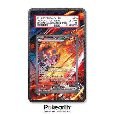 Moltres ex vom Team Rocket 229/182 - Gehäuse mit erweitertem Artwork für Grad...