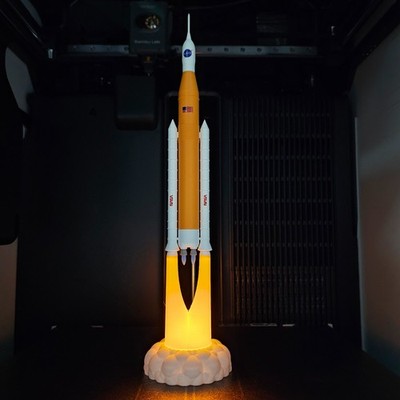 1/400 US NASA SLS Artemis Rocket LED Candle Light 3D Model