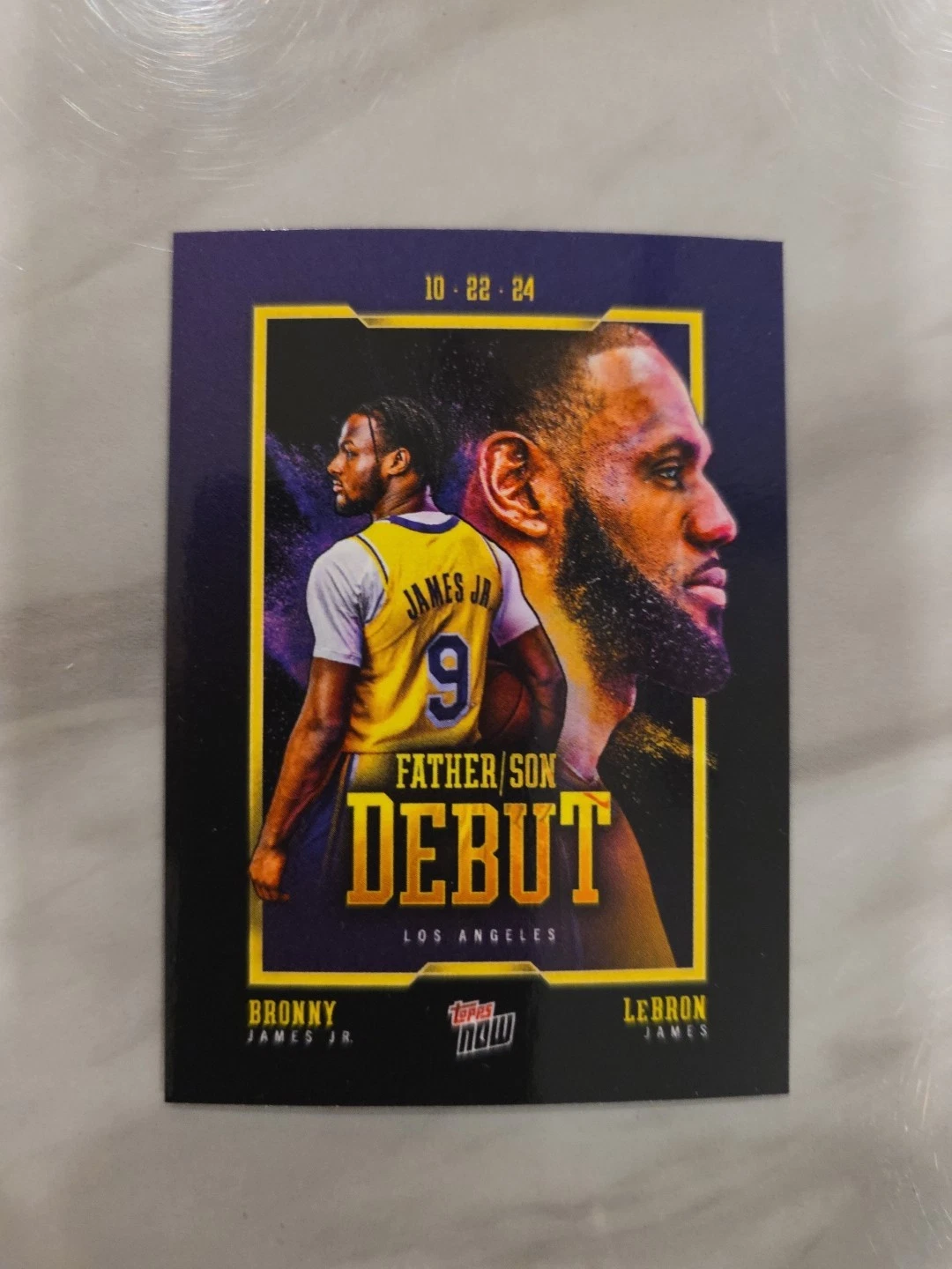 2024-25 Topps NOW Basketball BRONNY JAMES JR/LEBRON JAMES Father Son Debut #1