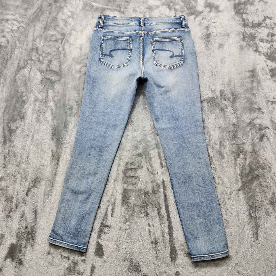 Time and Tru Jeans Womens 10 Blue Mid Rise Skinny Leg Stretch Denim Light Wash - Image 3 of 4