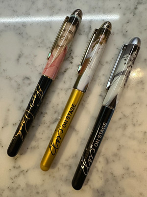 Set of 3 - Elvis Presley Pens by MonAmi Ceramic Roller Ball Ink + NEW REFILLS