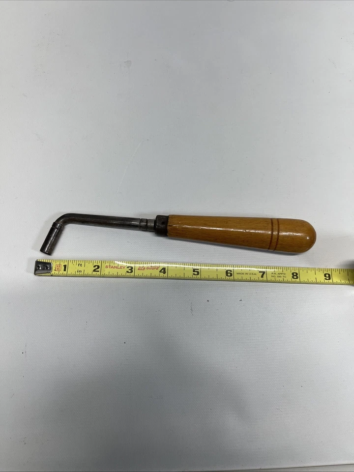 Vintage Jahn-Werkzeuge Piano Tuning Lever Hammer Wrench wood handle; 8-1/8" Long - Image 2 of 4