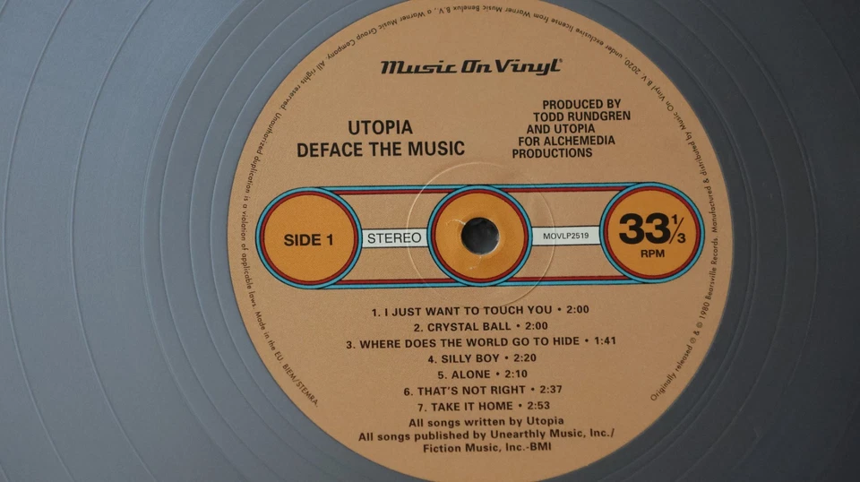 Utopia – Deface The Music LP VINYL PROGRESSIVE ROCK 2020 SILVER TOP MOVLP2519 - Bild 3 von 4