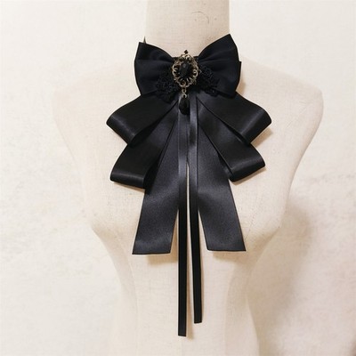 Victorian Jabot Gothic Bow Ruff Collar Baroque Collar Ruffle