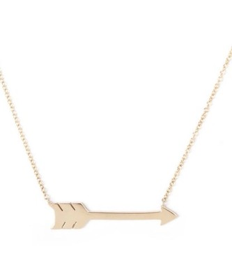 14K GELBGOLD PFEIL HALSKETTE VERSTELLBAR MIT VERPACKUNG NEU MIT ETIKETT ZIERLICH DESIGNER TRENDY