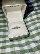 9ct White Gold Diamond Solitaire Ring Size O