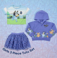 NWT Bluey Girls 3 Piece Tutu Set Size 6 2T , Skirt, Shirt, Jacket Bundle