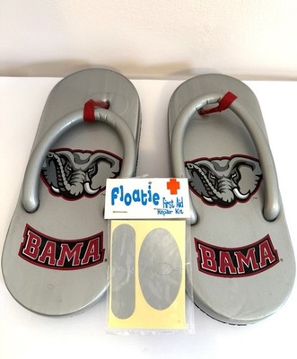 NEW Floatie Sugar Shoes FlipFlop Sandals Vintage Size M RARE U of Alabama SILVER