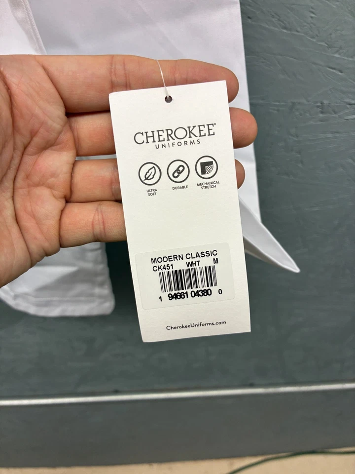 Cherokee Project Lab Lab Coat Men’s Size Medium White Modern Classic Uniform - Image 4 of 4