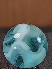 5/8" Akro Agate Aqua Slag Swirl Near Mint Serious Marble B210