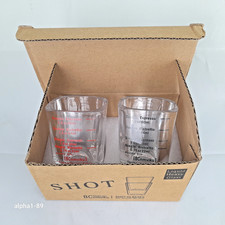 BCnmviku Glass Measuring Cups Set of 2 – 60ml Shot Espresso Jigger Barista New