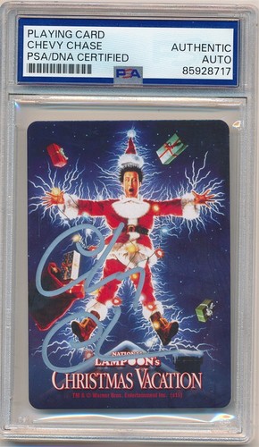 CHEVY CHASE CHRISTMAS VACATION AUTOGRAPH SIGNED PLAYING CARD PSA AUTHENTIC AUTO