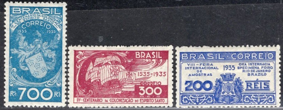 BRAZIL 1935 STAMP Sc. # 411/3 MH SHIPS