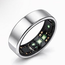 Smart Ring Fitness Tracker Heart Rate Sleep Monitor Bluetooth New Silver Size 8