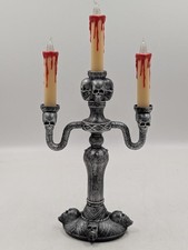 Halloween Candelabra Decoration Skulls LED Flickering Lights - Works
