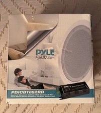 Altavoz de pared/techo envolvente Pyle para el hogar, juego de 2, blanco -PDICBT652RD