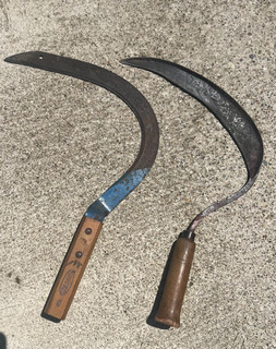 Lot of 2 Vintage Grass Hand Cutting Sickles
