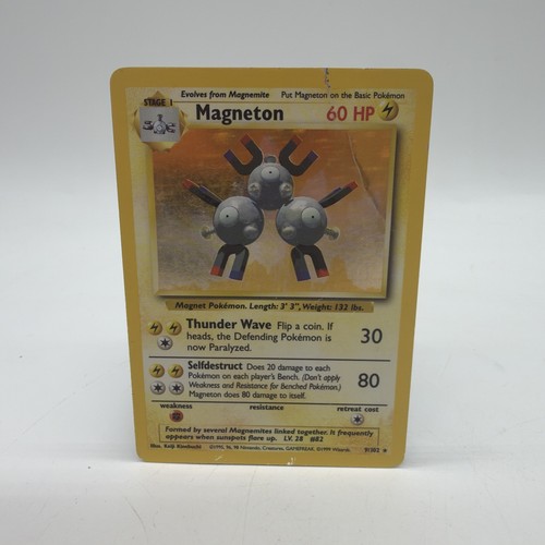 Pokémon TCG Wizards of the Coast Magneton 9/102 Base Set Holo Rare Unlimited HP