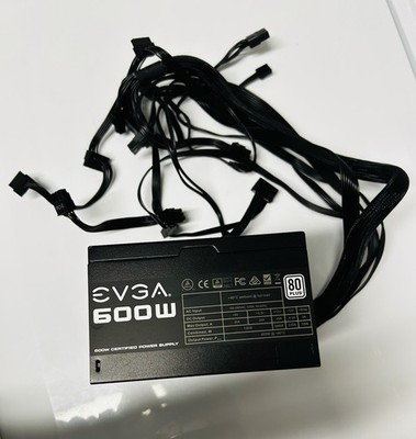 EVGA 600W W1 ATX Power Supply 80 Plus Certified 24 Pin PCIe 1 Fan Black