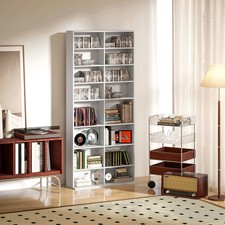 Image of 640CD Storage Rack Unit 360DVD Organizer Tower Home Media 18Compartments Shelves