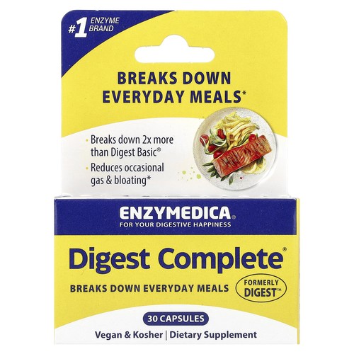 Enzymedica Digest Complete Enzyme Formula 30 Capsules Casein-Free, Dairy-Free,