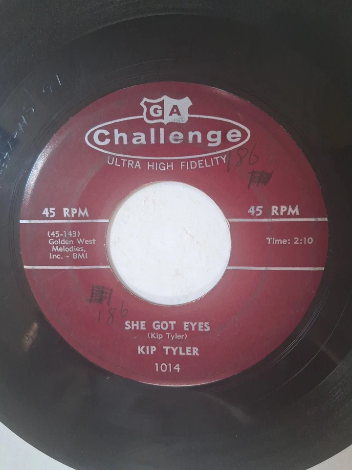 45 RPM Rockabilly Kip Tyler She Got Eyes/Shadow Street Challenge VG - Image 2 of 4