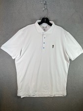 Johnnie O Polo Shirt Mens Large White Performance UPF 50 Surfer Golfing Wicking