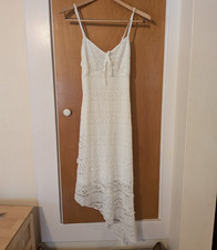 No Comment Ivory Lace V-Neck Strappy Sleeveless Maxi Dress NWT Size M