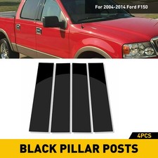 4PCS Black Door Car Window Pillar Post Cover Trim For Ford 2004-2014 F150 PC