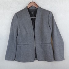 J Crew Going Out Blazer Stretch Twill Gray Womens Size 4 Open Front Slim
