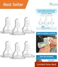 Baby Bottle Nipple Silicone Narrow Slow Flow 6 Pack for Newborns BPA Free