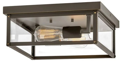 Beckham 12" Wide Oil-Rubbed Bronze Outdoor Ceiling Light - Picture 2 of 10